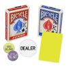 Baspaket för poker med kortlekar, cut cards och buttons