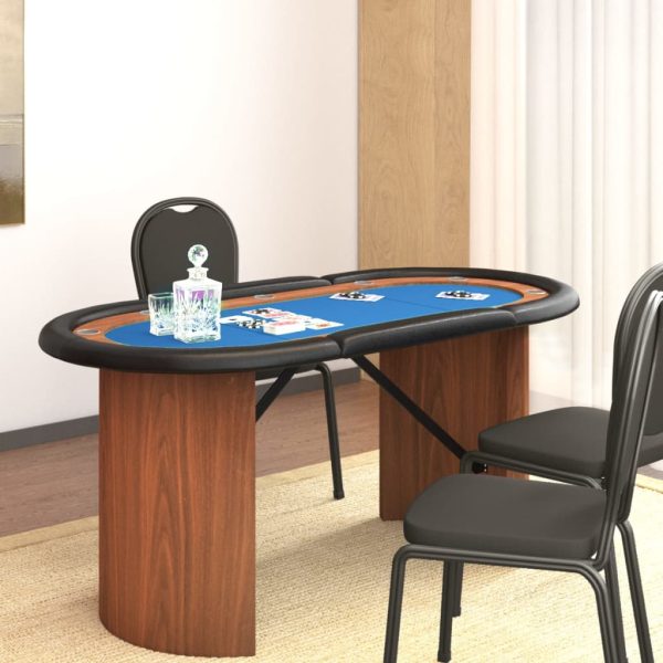 Pokerbord för 10 spelare 160x80x75 cm - Blå