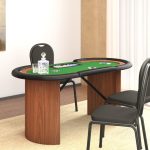 Pokerbord med markerhållare 10 spelare 160x80x75 cm - Grön